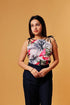 Tropical Printed Top With Blue Formal Pants